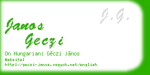 janos geczi business card
