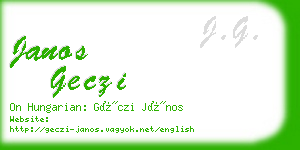 janos geczi business card